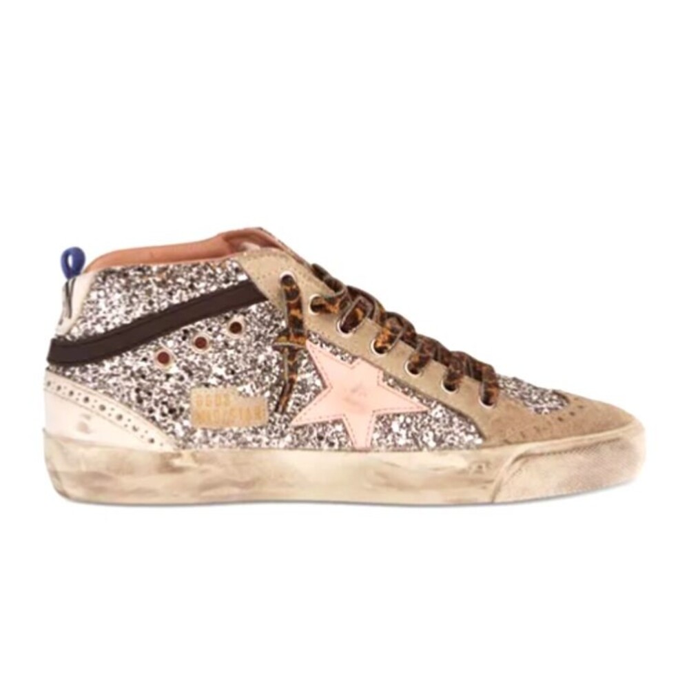 Golden Goose Women's Mid Star Glitter Covered Mid Top Sneakers size 40/9 NWOT